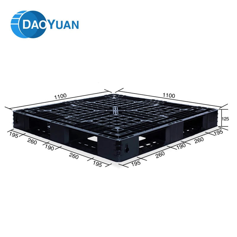 
1100*1100*125 custom rotomolded Euro plastic pallet used black pallets manufacturer in china 