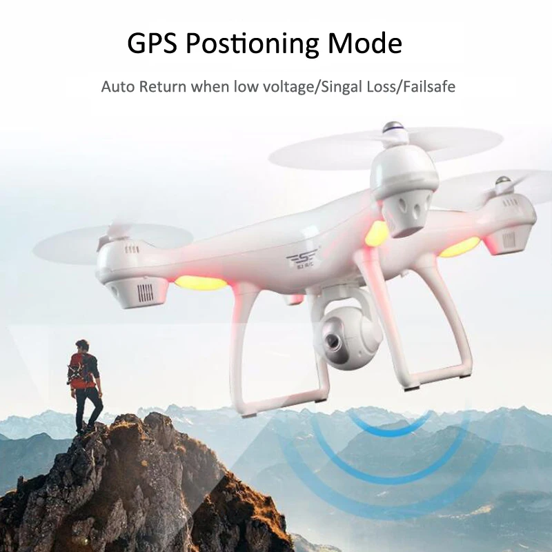 Latest SJRC S70W GPS Drone 720P 1080P Wifi FPV VR wide angle height hold quadcopter Follow Me Mode Professional RC Drone