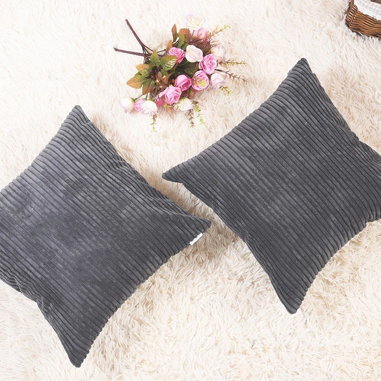Winter 2024 new living room simple striped velvet square throw pillow sofa cushion cover corduroy cushion cover