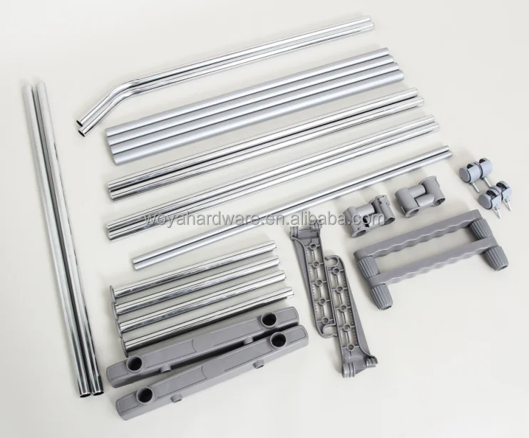 Double hanging rack metal hanger rack with wheels