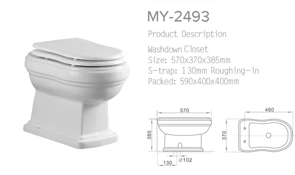 Muye Top Standard Back To Wall Gravity Flushing Wc Wall Hung Toilet Ceramic