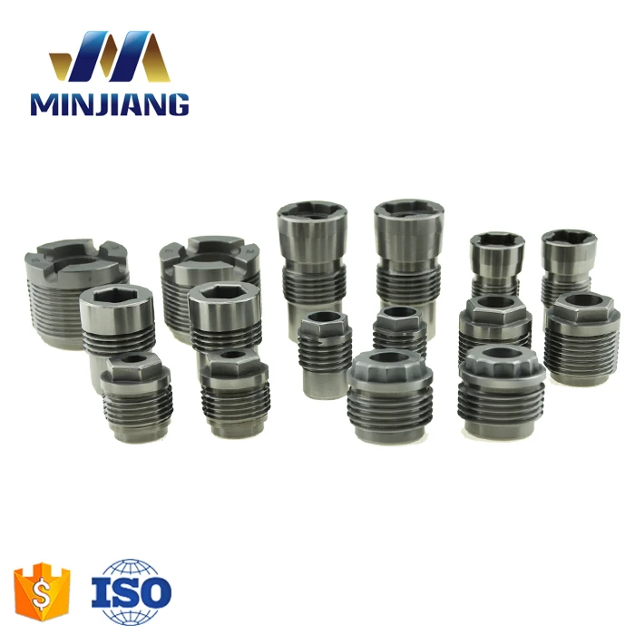 Tungsten solid cemented carbide nozzles for roller cone bits
