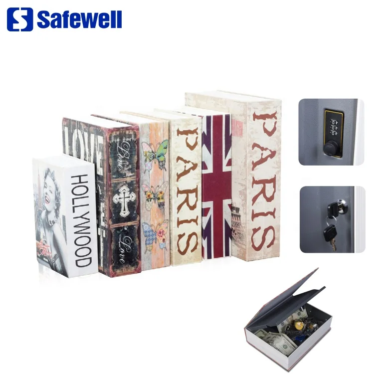 Safewell RW802B Скрытая диверсия секретная книга Сейф Коробка со встроенным замком ключа и комбинацией