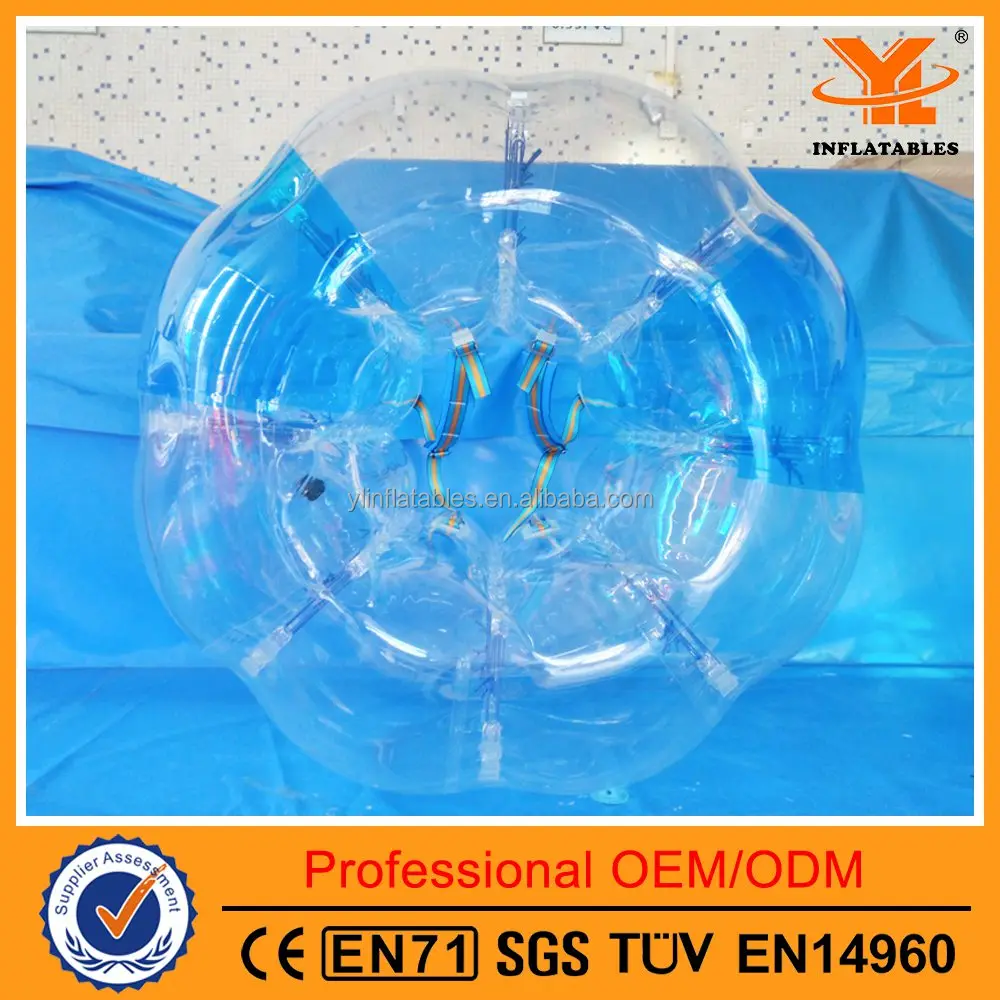 Inflatable TPU Bubble Soccer Ball with 2 Color Panels, 1.25 m,1.55 m,1.8 m Bumper Soccer
