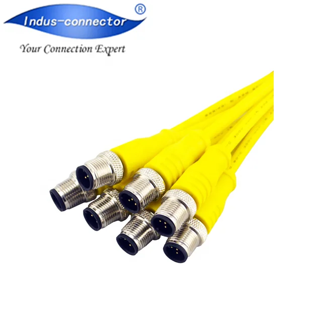 Прямой защитный промышленный ethernet-кабель m12 5P желтого цвета
