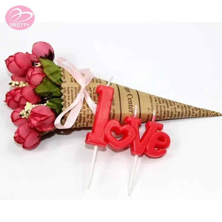 Crazy selling custom printing lovely heart shape candles