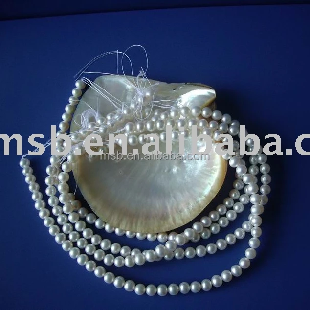 Cheap natural white freshwater pearl strand