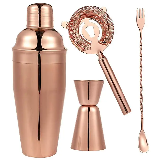 Stainless Steel Copper Cocktail Shaker Cocktail Strainer Cocktail Set For Bar