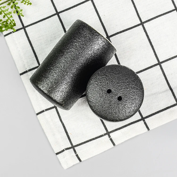 Black Dot Glaze Ceramic Mill Salt And Pepper Shakers Bottle