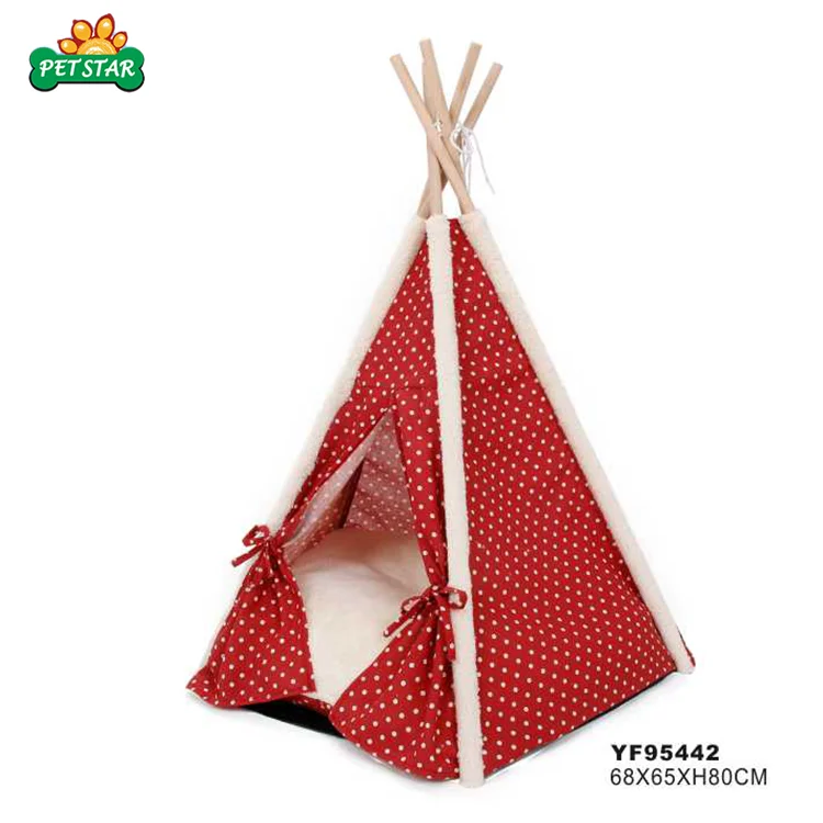 Five sticks Soft cat pet dog tent, dog teepee