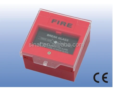 Manual fire alarm push button with plastic dust cover