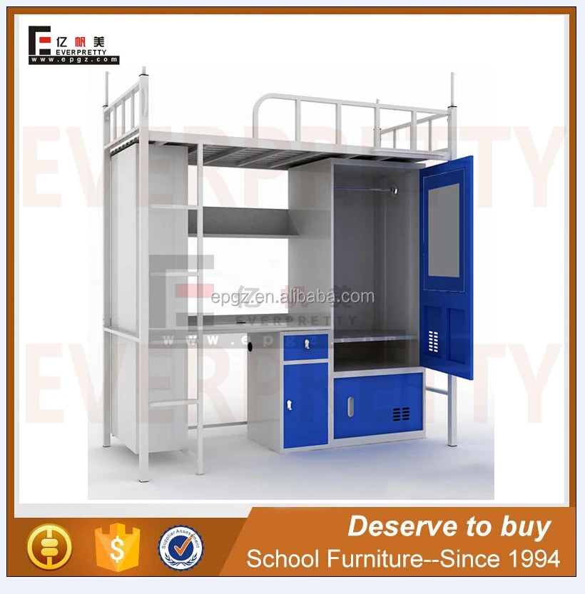 Hot sale bunk bed loft beds with desk for school