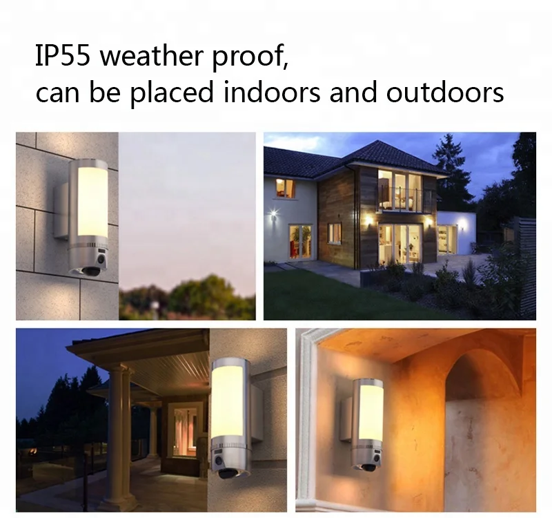 Waterproof 1080P HD 2.0MP Outdoor Wireless Security Wall Light Wifi Camera