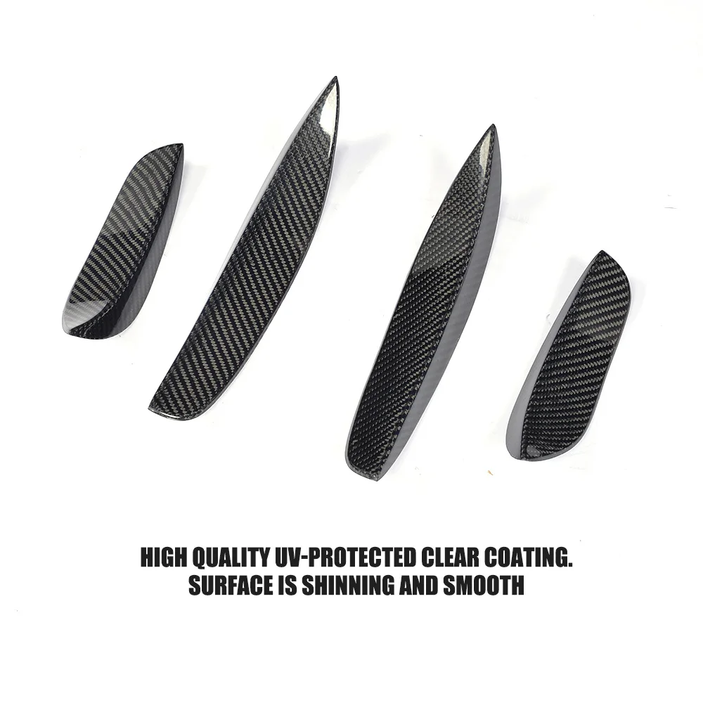 15-17 C-Class Front Bumper Fins Carbon Fiber Canards for Mercedes W205 C63 AMG