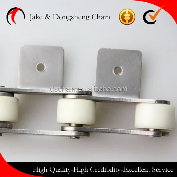 
double pitch plastic roller chain with attachment 