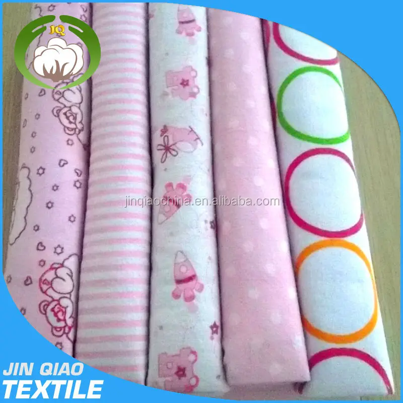 100%cotton printed baby clothes wrap flannel baby diaper nappy bulk flannel fabric