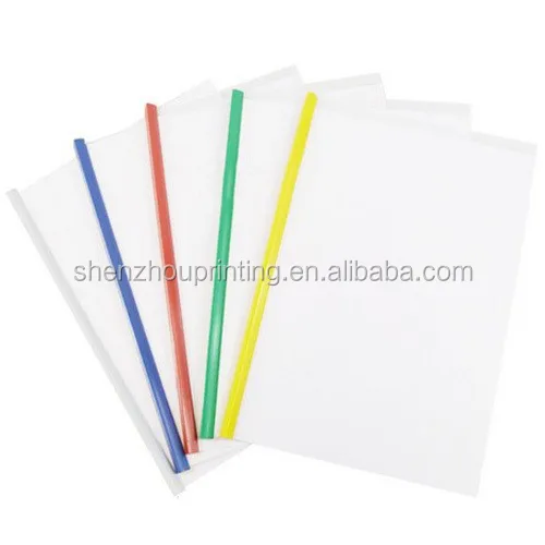 
New design custom multi color file folder document holder slide binder clear file with swing clip 