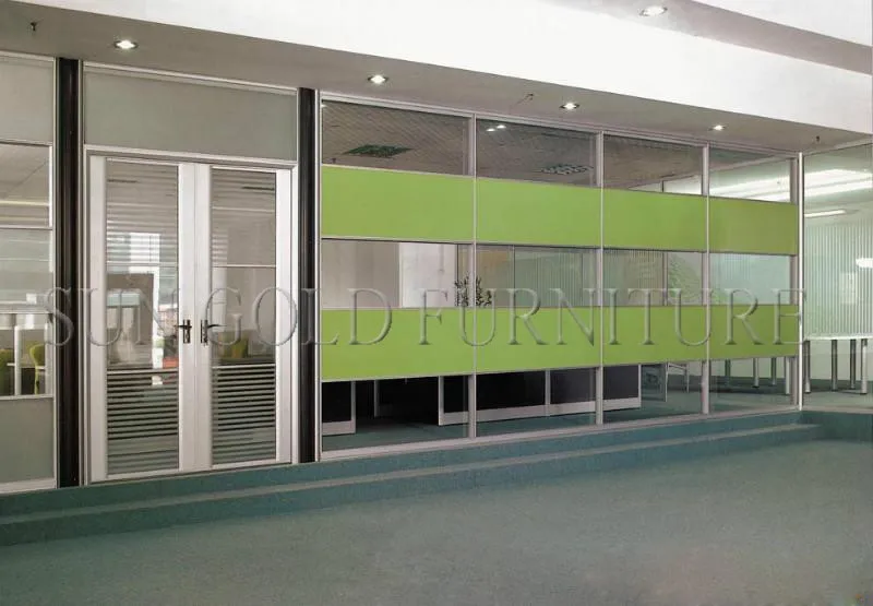 Aluminum Frame tempered glass wall room divide office partition wall