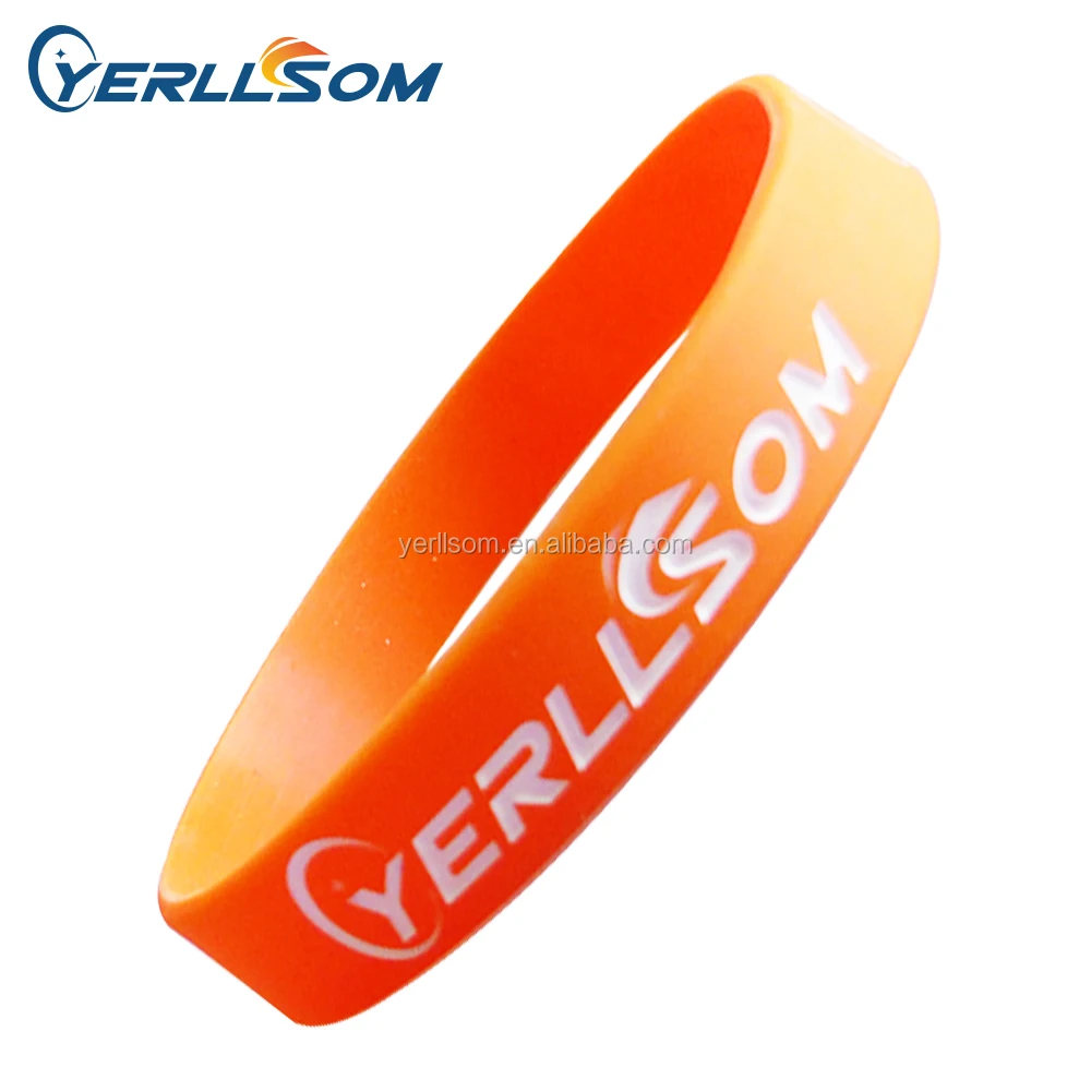 High Quality Customized orange silicone bracelets for promotional gifts Y007