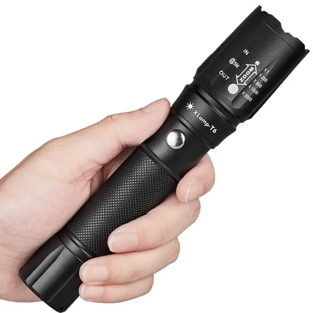 
Aluminum Powerful Long Range Can Be Used Power Bank High Power USB LED Rechargeable Flashlight 
