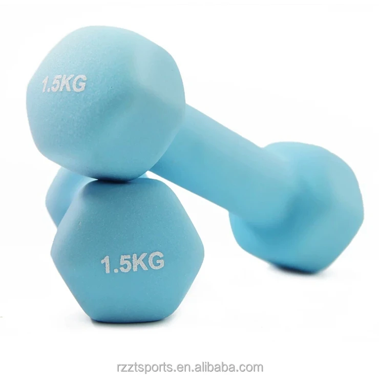 Gym Colorful Fitness Hex Neoprene Coated Dumbbell