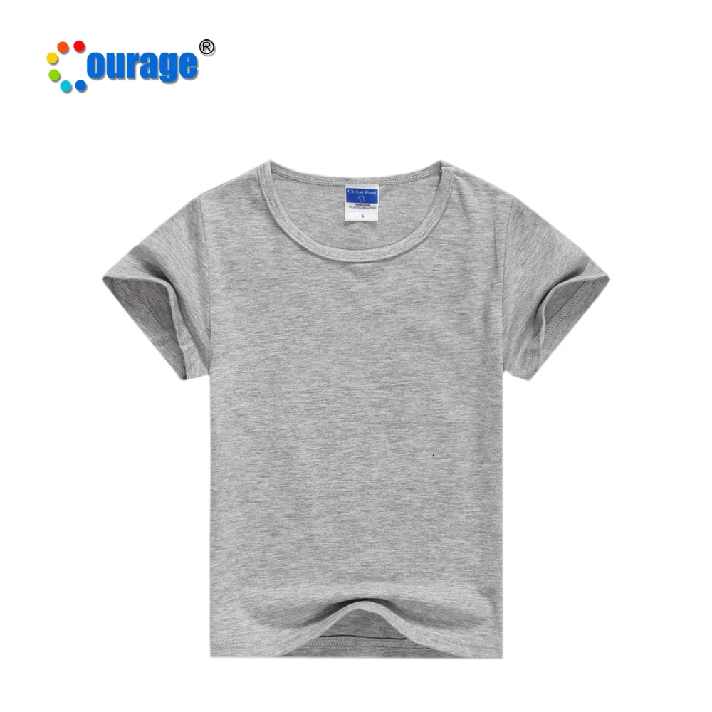 Wholesale Solid Color kids t-shirt cotton children t-shirts blank for sublimation