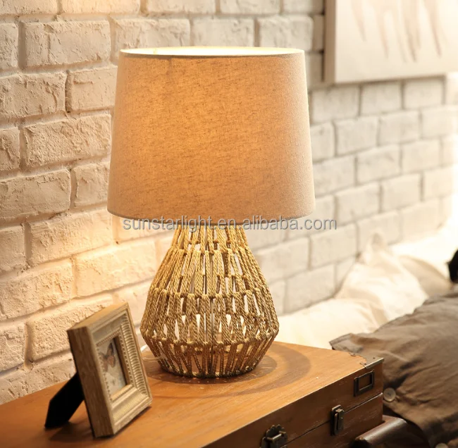 Rattan Table Lamp Fixture Make Up Table Lights