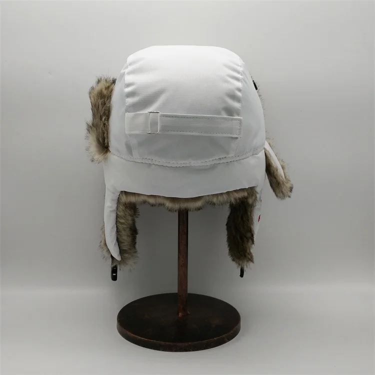 Classical Winter Russian Style Trapper Hat With Faux Fur Earflap
