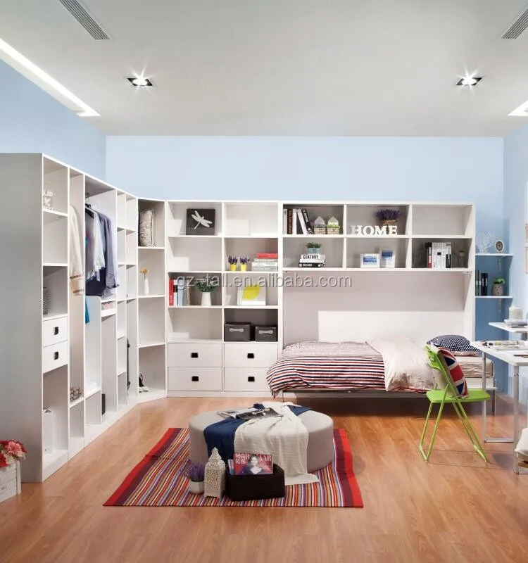 2016 Новый стиль Складной кровати механизм Modren Мерфи wall bed с bookcask