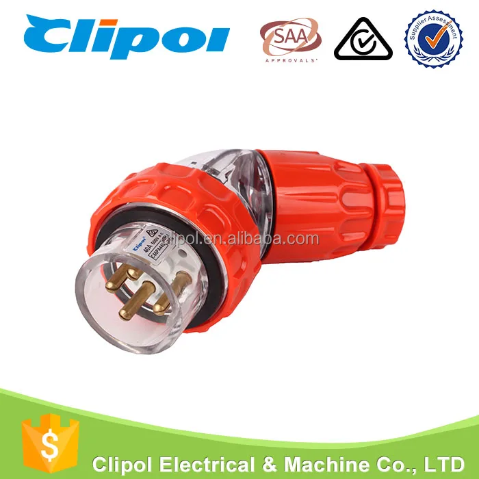 Электрические вилки угол водонепроницаемый как/NZS Стандартный пыле высокая прочность 4-контактный разъем питания