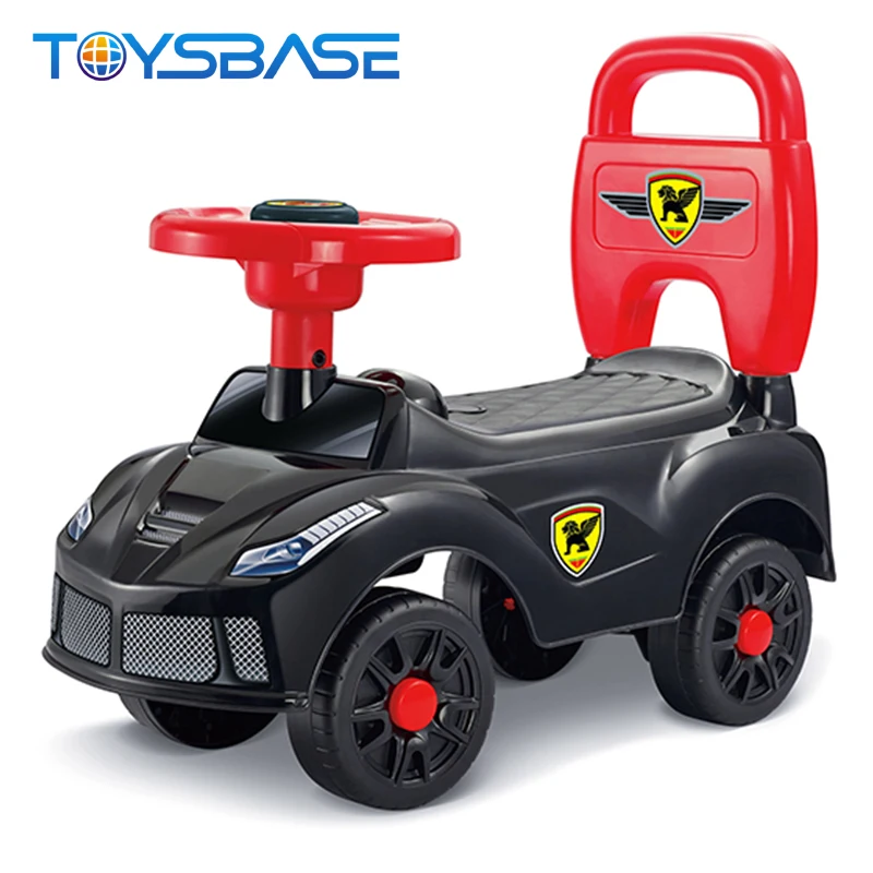 Hot Cartoon Baby Carriage With Backrest Plastic Ride On Toys