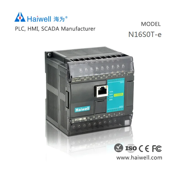 High performance Haiwell H16S0T-e 16 I/O points motion control home automation PLC with Ethernet port