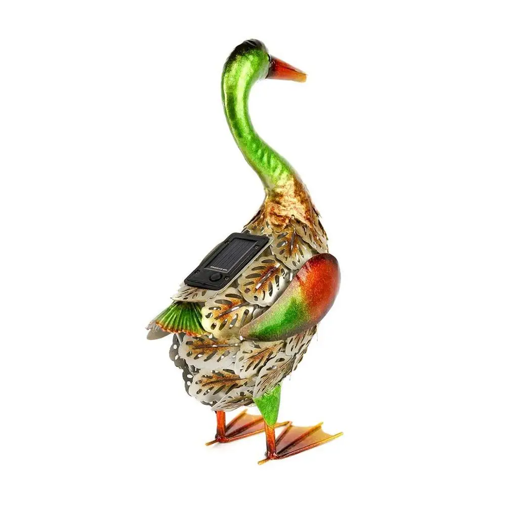 Metal Led Duck Outdoor Garden Decor Solar Powered Light