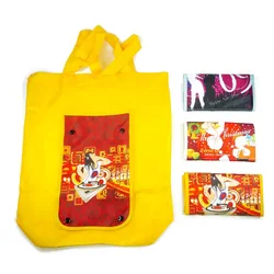 Eco Friendly Products Wholesale Fold Up Reusable Tote Bag Folding Cartoon Grocery Shopping Bag