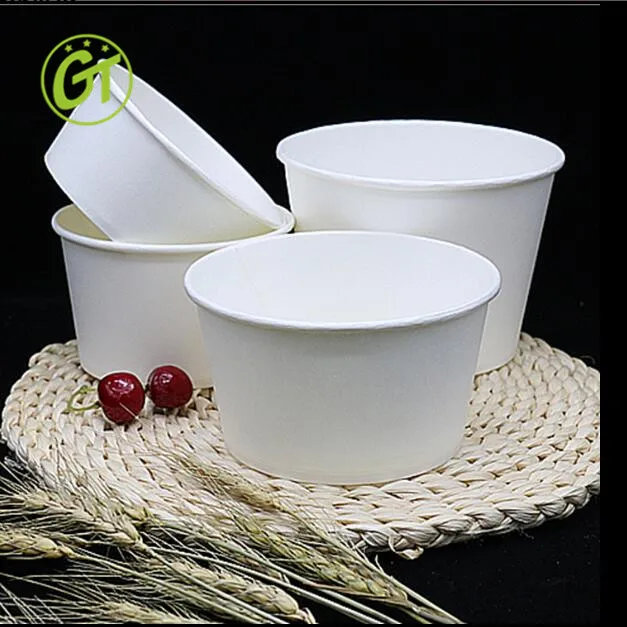 
custom design soup takeaway paper bowl with lid logo printed disposable pasta bowl for take away fast food packing paper bowls 
