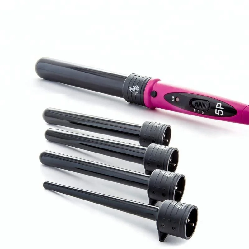 5p interchangeable 5 in 1 curling wand iron