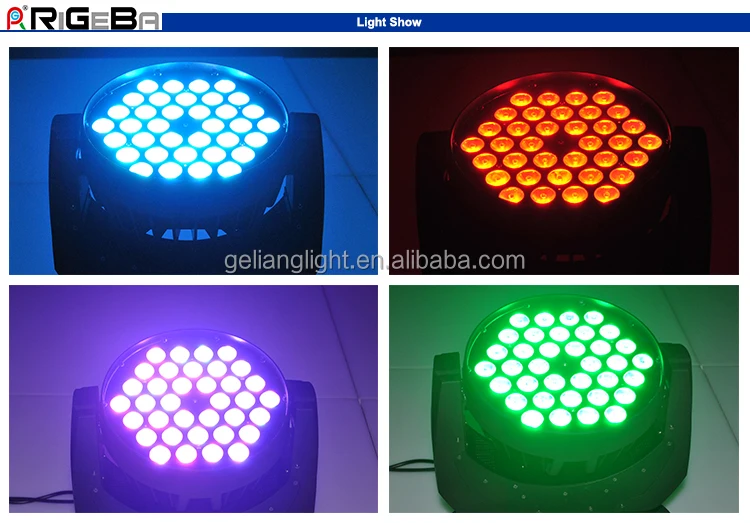 High power moving head RGBW stage lighting 4in1 36pcs 10 watt led led moving head wash beam stage lighting for party bar