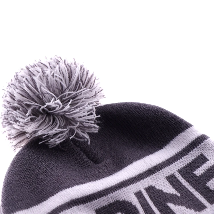 
Winter Ball Hat Ski Cap Hand Knit 100% Acrylic Beanie Hat 