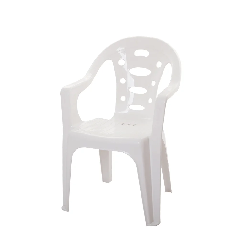 White patio garden stackable plastic chair
