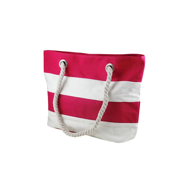 Logo Design Promotional Price wholesale canvas beach canvas rope handle tote bags