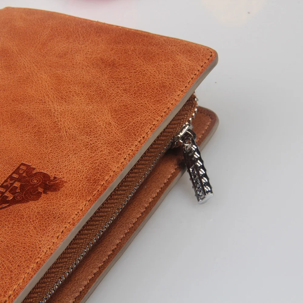 Vintage Genuine Leather RFID Blocking Long Wallets Bifold Wallet For Men