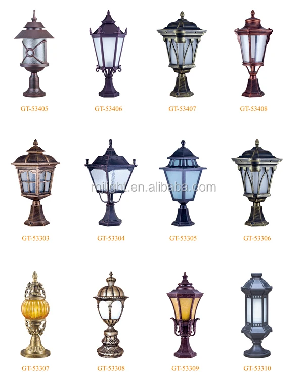 Outdoor Antique Garden Pillar Fence Lamp Post Gate Light