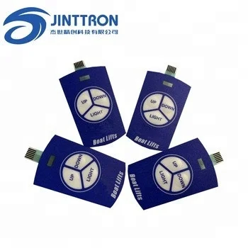 
Small size membrane keypad switch with three key pads and a mini clear window 