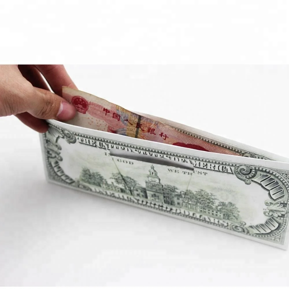 Custom Mighty Dollar Wallet OEM Cheapest 1070d Tear Resistant Recycled USD Dollar Pound Tyvek Dupont Paper Mighty Money Wallet