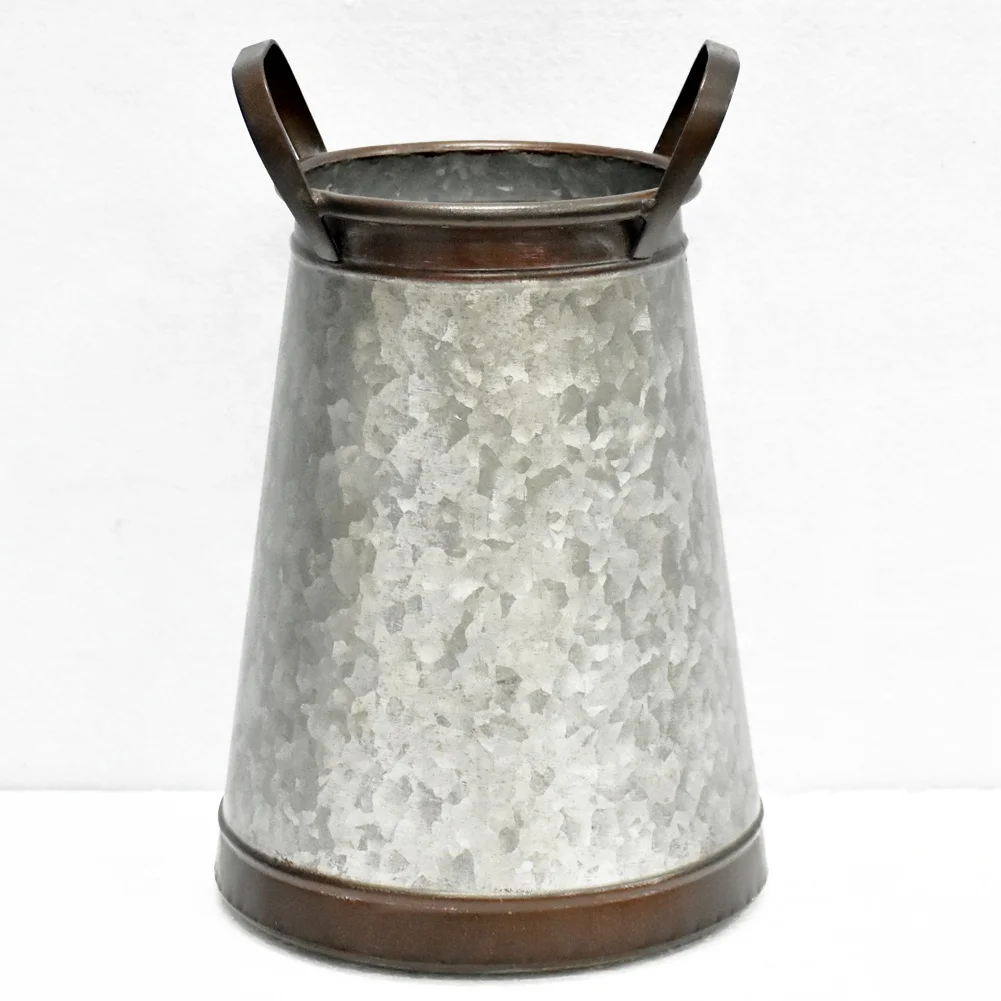 Home Decoration Small Rustic Vintage Farmhouse Garden Metal Tin Flower Pot,Handmade Metal Planter Pot,Metal Planter Wholesale