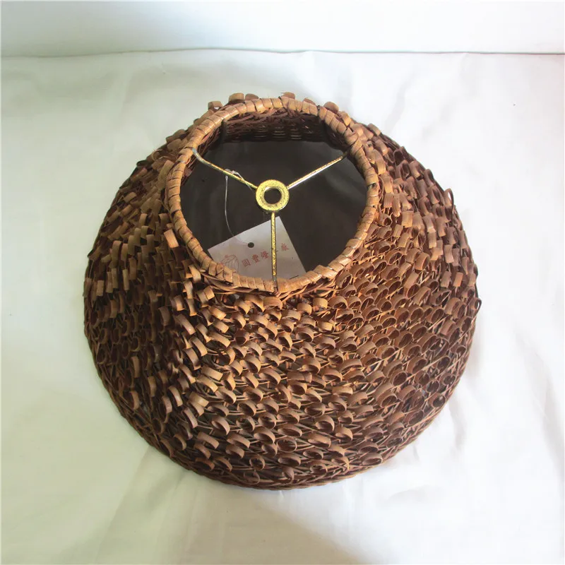 Chinese woven rural style lampshade six-colum bamboo table lamps, crimp surface light design