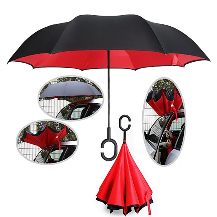 Color pantone double layer Travel kazbrella inverted umbrella