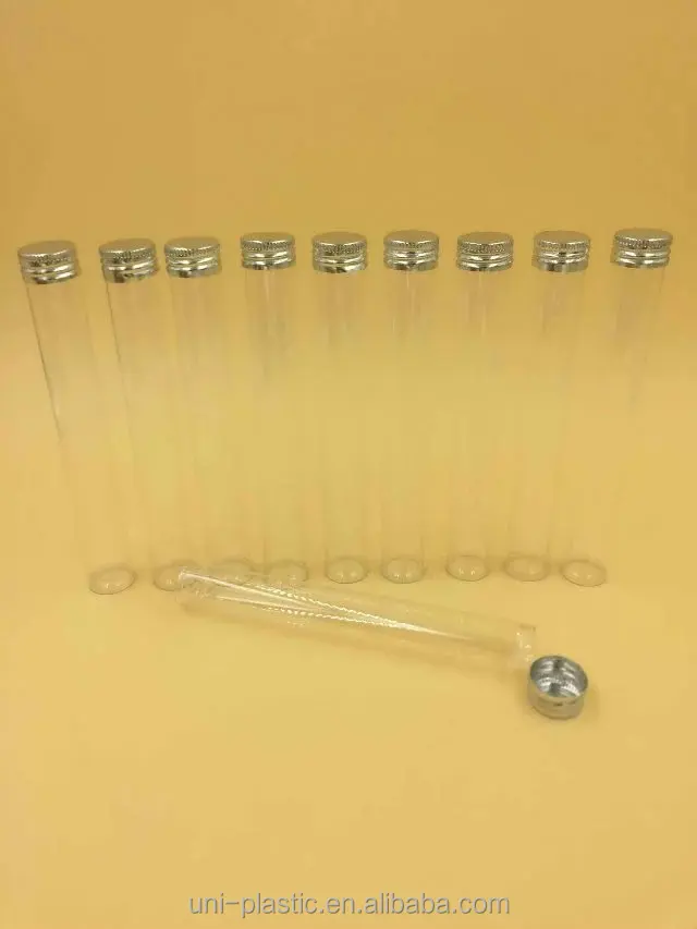 20mm ID x 180mm H Clear petg tube with screw aluminum cap