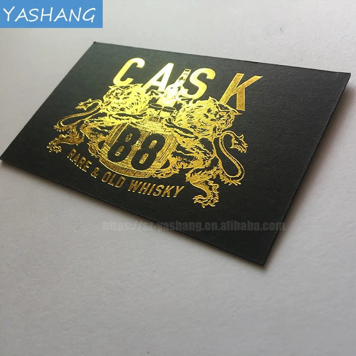 Black card gold edge visiting card with business cards foiled embossed