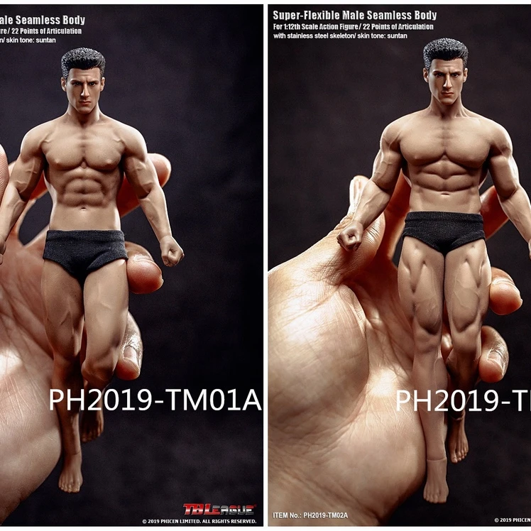 In Stock  TBLeague TM01A/B 1/12 Super Fitness Flexible Male Seamless Body Head Mini Figure Model for Fans Gifts